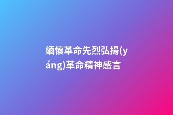 緬懷革命先烈弘揚(yáng)革命精神感言