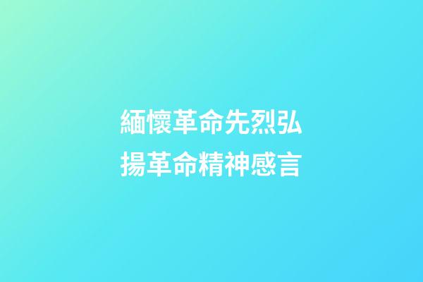 緬懷革命先烈弘揚革命精神感言