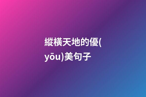 縱橫天地的優(yōu)美句子