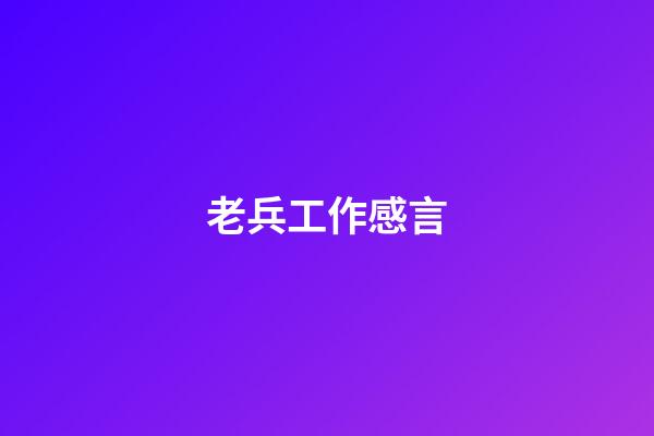 老兵工作感言