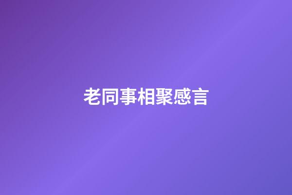 老同事相聚感言