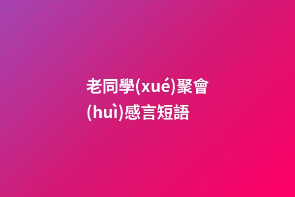 老同學(xué)聚會(huì)感言短語
