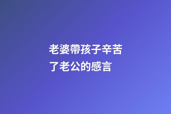 老婆帶孩子辛苦了老公的感言
