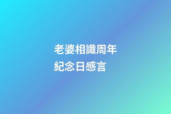 老婆相識周年紀念日感言