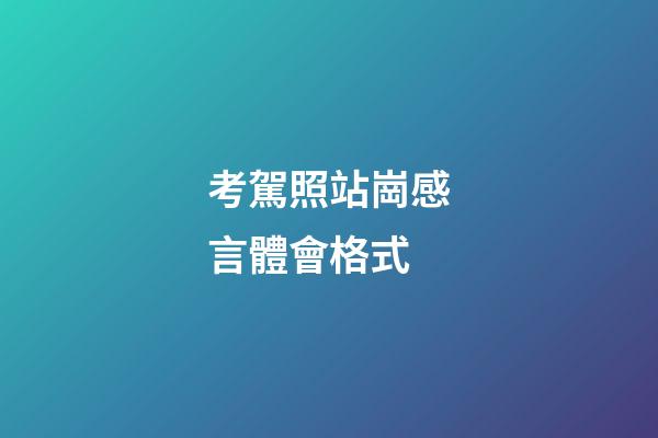 考駕照站崗感言體會格式