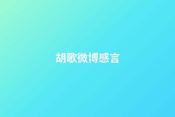 胡歌微博感言