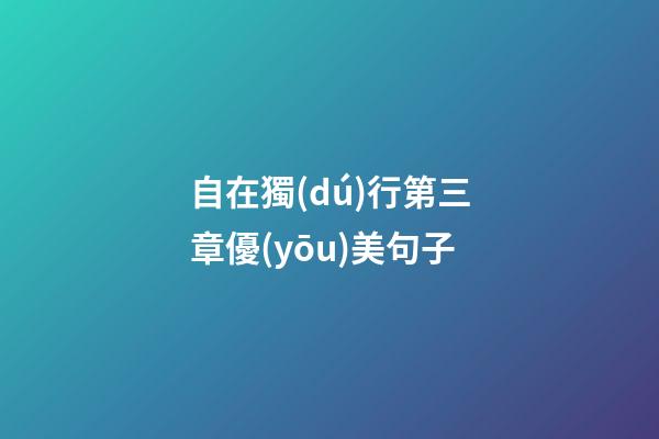 自在獨(dú)行第三章優(yōu)美句子