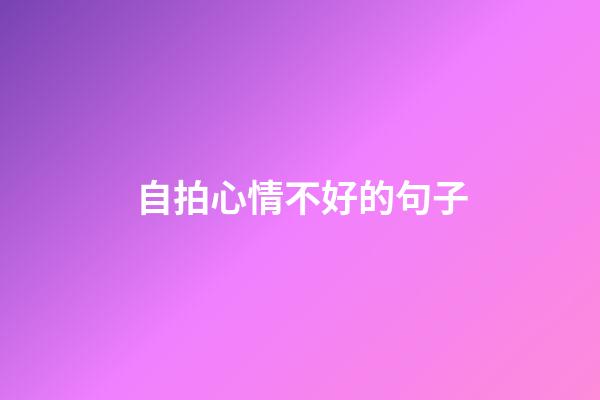 自拍心情不好的句子