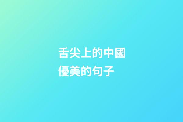 舌尖上的中國優美的句子