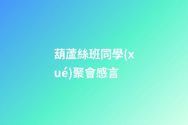 葫蘆絲班同學(xué)聚會感言
