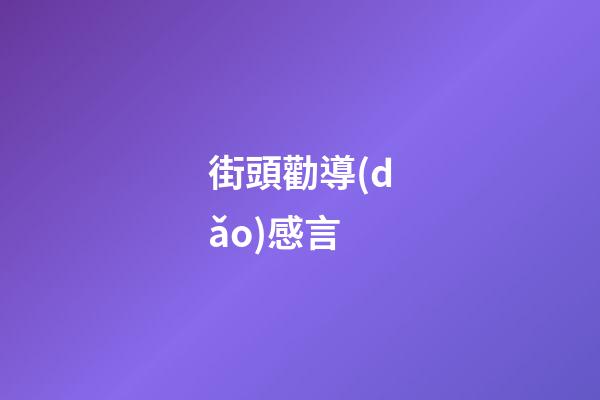 街頭勸導(dǎo)感言