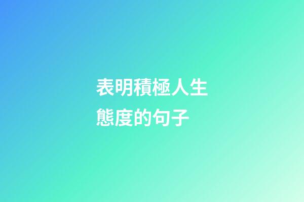 表明積極人生態度的句子