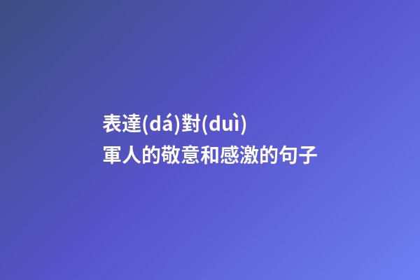 表達(dá)對(duì)軍人的敬意和感激的句子