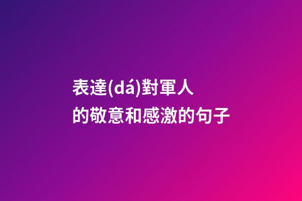 表達(dá)對軍人的敬意和感激的句子