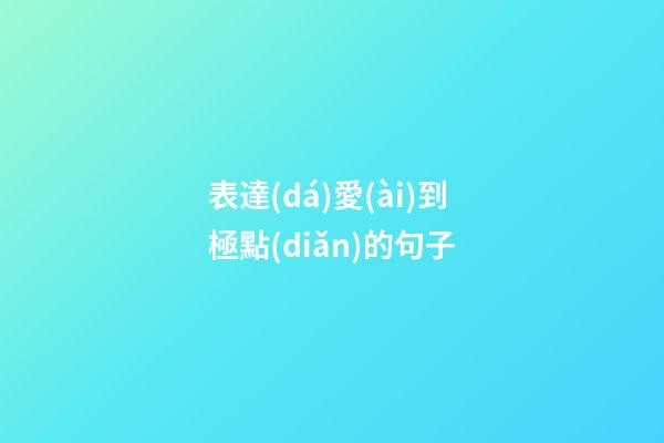 表達(dá)愛(ài)到極點(diǎn)的句子