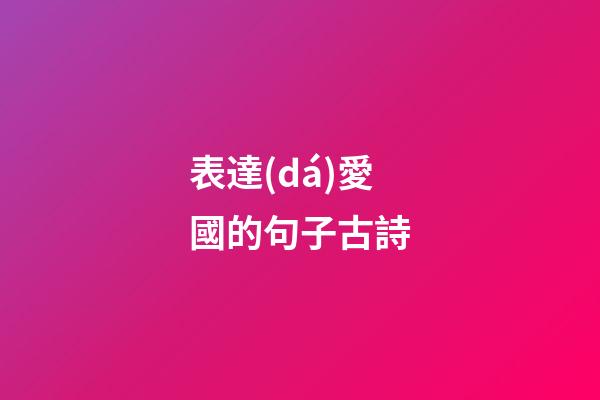 表達(dá)愛國的句子古詩