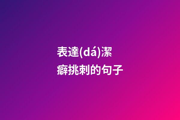 表達(dá)潔癖挑刺的句子