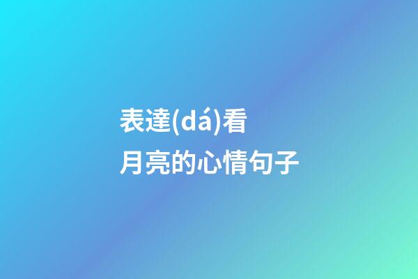 表達(dá)看月亮的心情句子