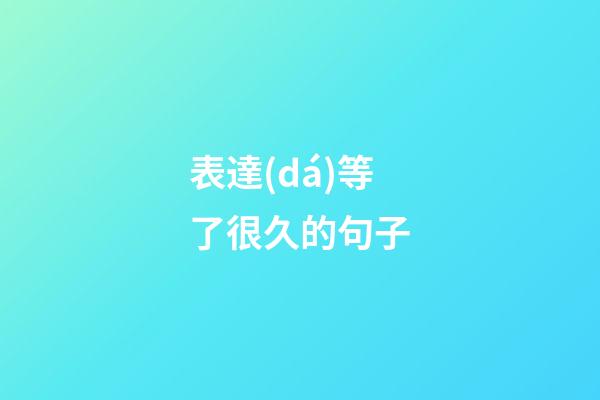 表達(dá)等了很久的句子