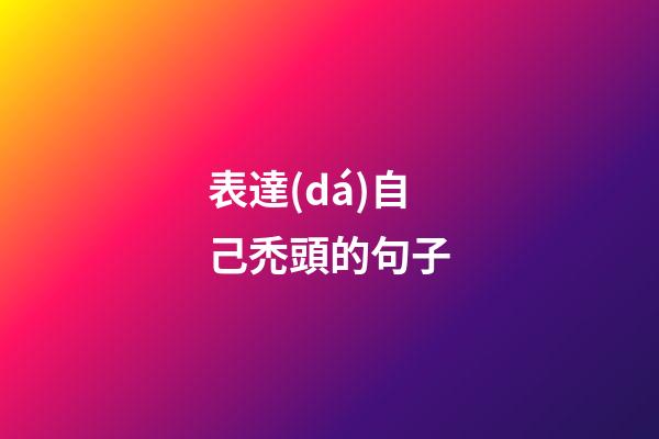 表達(dá)自己禿頭的句子