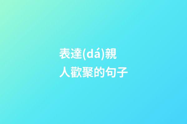 表達(dá)親人歡聚的句子