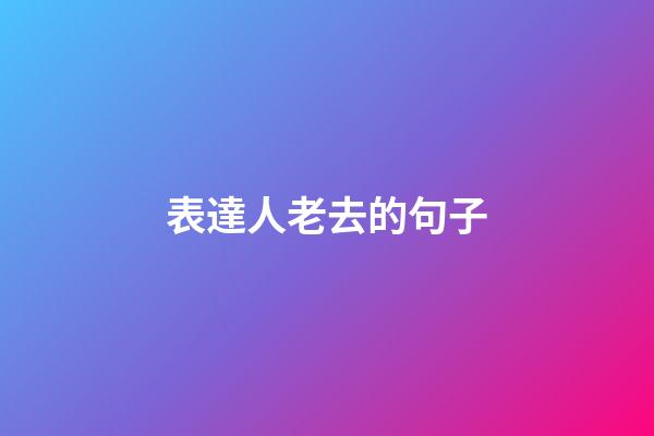 表達人老去的句子