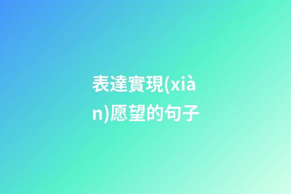 表達實現(xiàn)愿望的句子