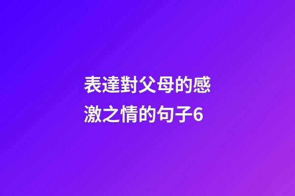 表達對父母的感激之情的句子6