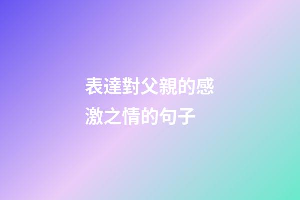 表達對父親的感激之情的句子