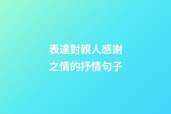 表達對親人感謝之情的抒情句子