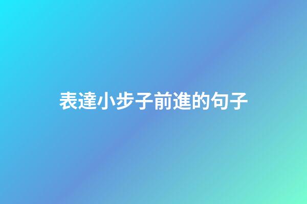 表達小步子前進的句子