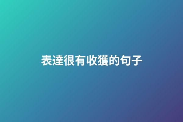 表達很有收獲的句子