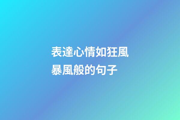 表達心情如狂風暴風般的句子
