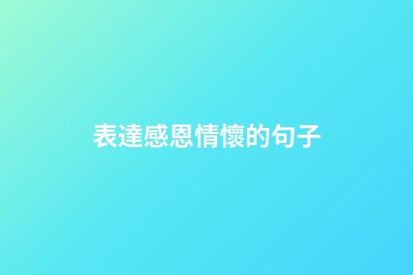 表達感恩情懷的句子