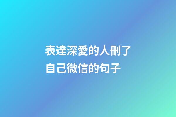表達深愛的人刪了自己微信的句子