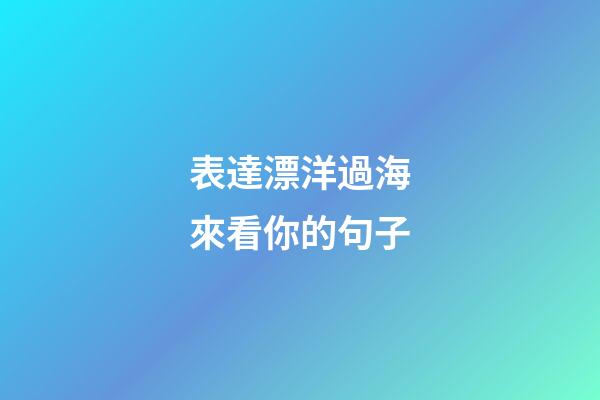 表達漂洋過海來看你的句子