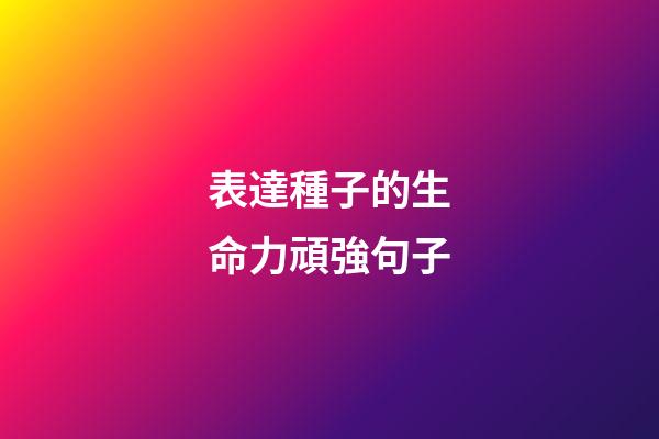 表達種子的生命力頑強句子