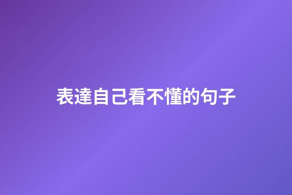 表達自己看不懂的句子