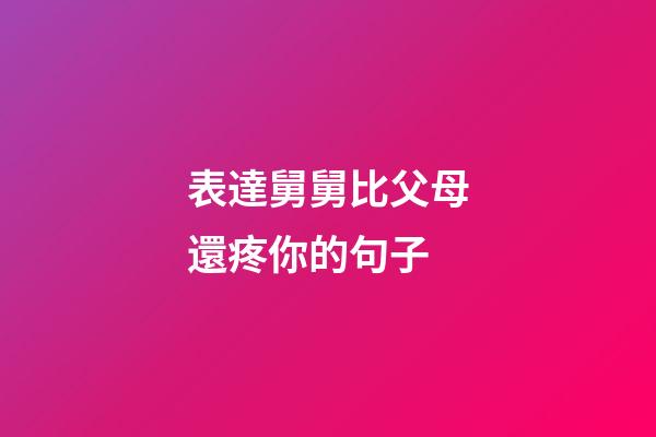 表達舅舅比父母還疼你的句子