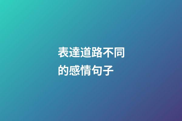 表達道路不同的感情句子