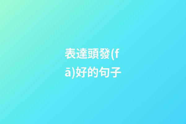 表達頭發(fā)好的句子
