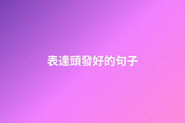 表達頭發好的句子