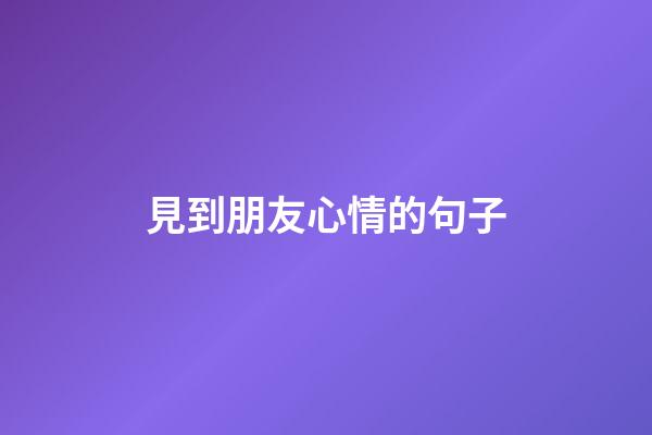 見到朋友心情的句子