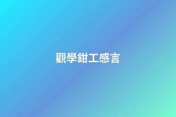 觀學鉗工感言