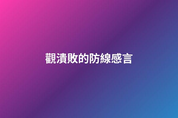 觀潰敗的防線感言
