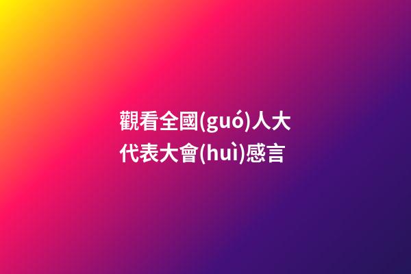 觀看全國(guó)人大代表大會(huì)感言