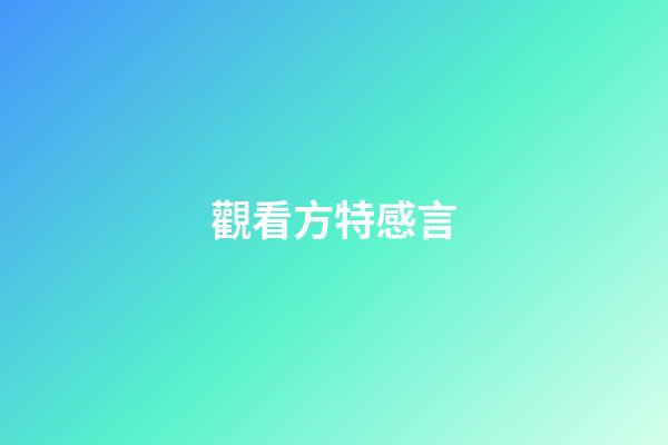 觀看方特感言