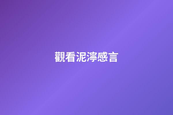 觀看泥濘感言