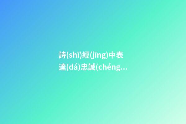 詩(shī)經(jīng)中表達(dá)忠誠(chéng)的句子