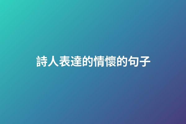 詩人表達的情懷的句子